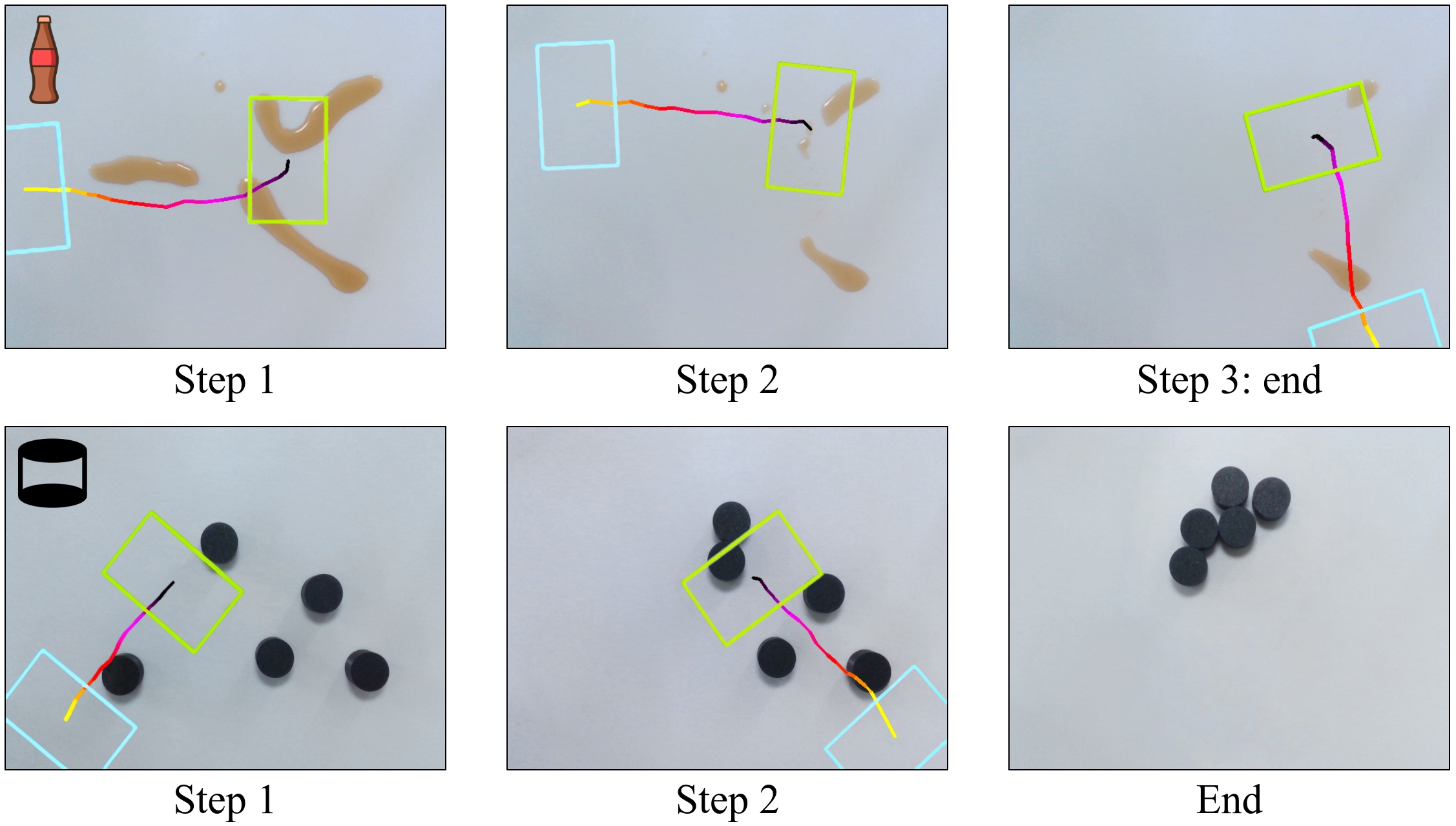 Aggregation of unseen liquid and solid objects